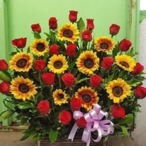Arreglo avanico de rosas