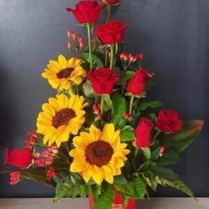 Arreglo Pasión Girasoles y rosas