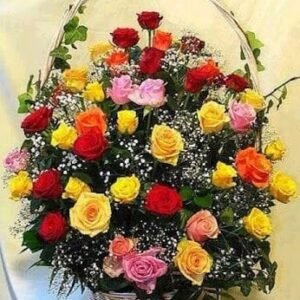 Canasta de Rosas de colores