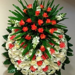 Corona fúnebre bouquet de rosas