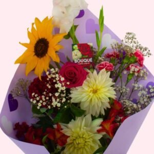 Ramo Especial para Mamá – Girasoles y Claveles Rojos